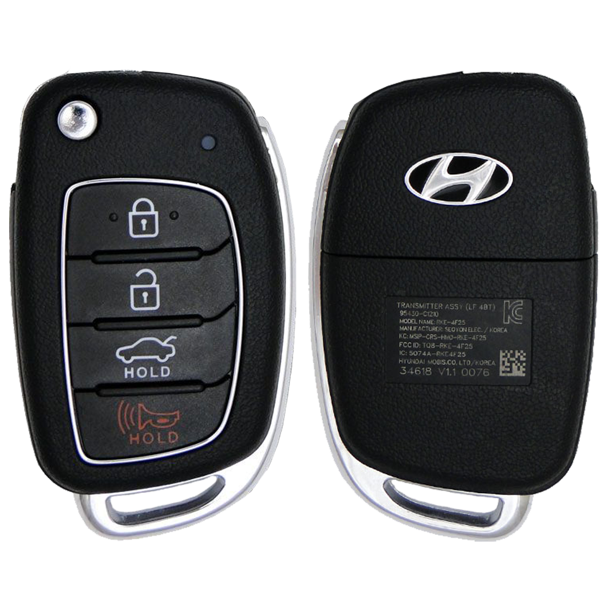 2020 Hyundai Sonata Remote Flip Key Fob 4B w Trunk FCC TQ8-RKE-4F25 PN 95430-C1210